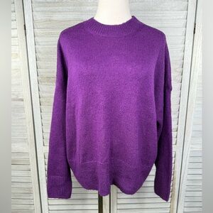 TORRID Drop Shoulder Crop Pullover Sweater Bright Grape-1X